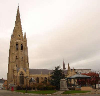 Hondschoote eglise saint vaast routes touristiques du nord guide du tourisme nord pas de calais